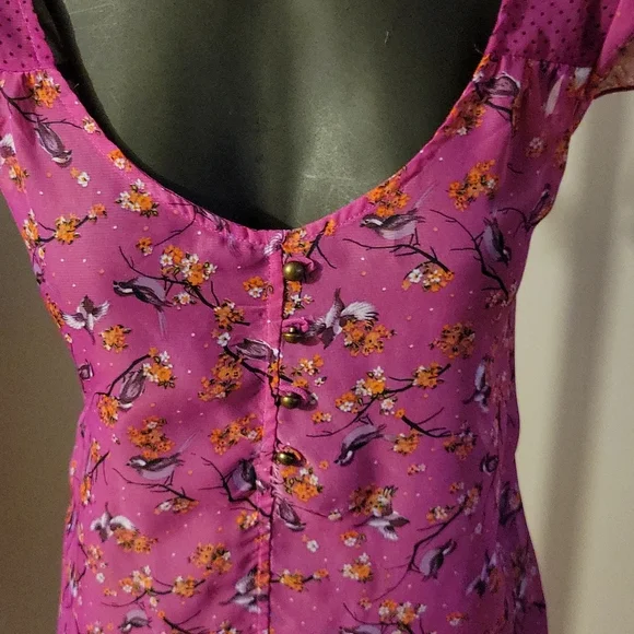 SOLD. Belle du Jour "Into the Woods" Semi-Sheer Tie-Waist Top - Picture 4 of 12
